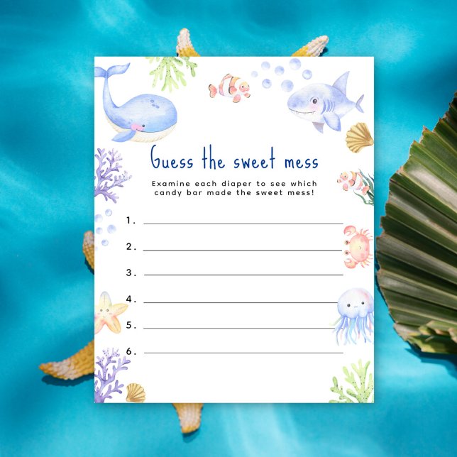 Raad de zoete puinhoop Ocean animal baby shower (Creator heeft geüpload)