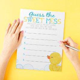 Raad de zoete puinhoop Rubber Duck Game Antwoord Notitieblok