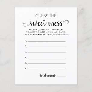 Raad de Zoete Troep Baby shower Spel