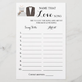 Raad die liefdeslied Bruid & Bruidegom spelkaart Flyer