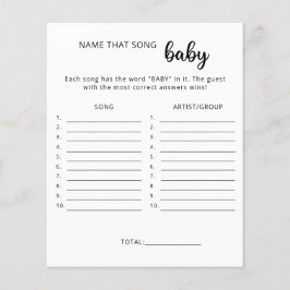 Raad die song baby shower spel