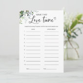 Raad die Tune Bruidsfeest Spel Kaart (Staand voorkant)