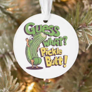 Raad eens_ Augurk Kont! Grappige Komkommer Ornament