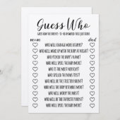 Raad eens bij wie Funny Baby shower Game Programmakaart (Voorkant / Achterkant)