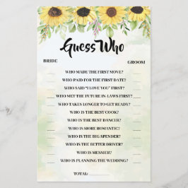 Raad eens bij wie zonnebloemen Vrijgezellenfeest-s Flyer