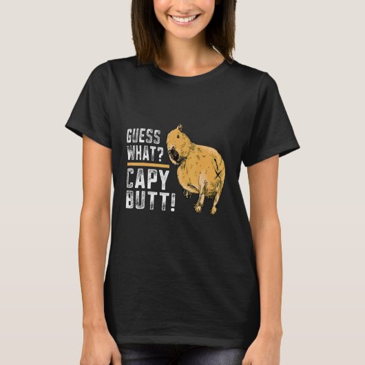 Raad eens Capy Butt Capybara Capibara T-shirt (Voorkant)