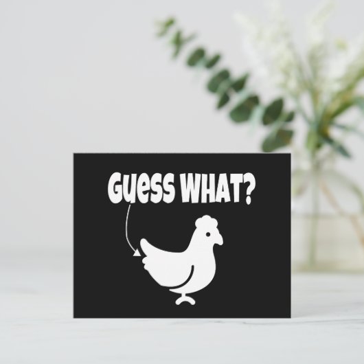 Raad eens?  Chicken Butt Funny Gift Briefkaart (Staand voorkant)