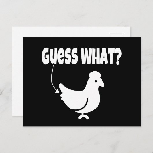 Raad eens?  Chicken Butt Funny Gift Briefkaart (Voorkant / Achterkant)