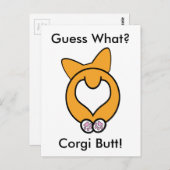 Raad eens? Corgi Butt. Briefkaart (Voorkant / Achterkant)