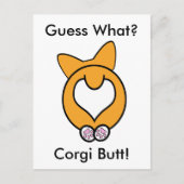 Raad eens? Corgi Butt. Briefkaart (Voorkant)