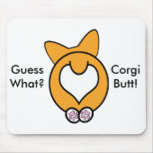 Raad eens? Corgi Butt. Muismat (Voorkant)