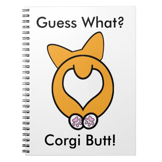 Raad eens? Corgi Butt. Notitieboek (Voorkant)