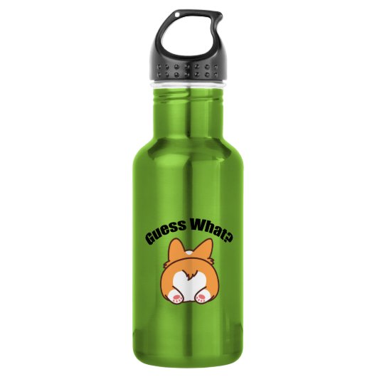 Raad eens Corgi Kont Humor Waterfles (Voorkant)