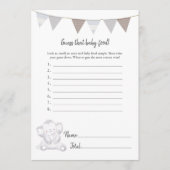 Raad eens dat Baby Food Game Baby olifant Kaart (Voorkant)