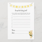 Raad eens dat Baby Food Game Teddy Bear Kaart (Voorkant)