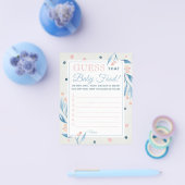 Raad eens dat Baby-voedselspel, Baby shower, blauw Flyer (Enkel)