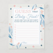 Raad eens dat Baby-voedselspel, Baby shower, blauw Flyer (Voorkant)