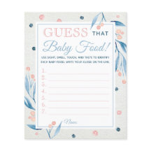 Raad eens dat Baby-voedselspel, Baby shower, blauw
