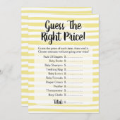 Raad eens dat het Baby shower Game Yellow White Kaart (Voorkant / Achterkant)