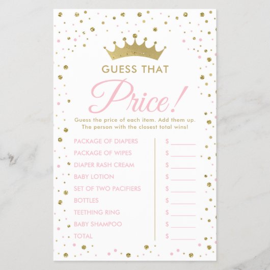 Raad eens dat het Baby shower Prijs Flyer (Voorkant)