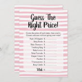 Raad eens dat het Baby shower Prijs Wit Kaart (Voorkant / Achterkant)