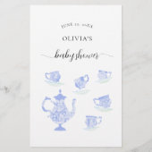 Raad eens de Baby Features Tea Party Boy Baby show Flyer (Achterkant)