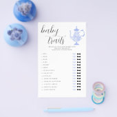 Raad eens de Baby Features Tea Party Boy Baby show Flyer (Enkel)