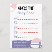 Raad eens de Baby Food Baby shower Game