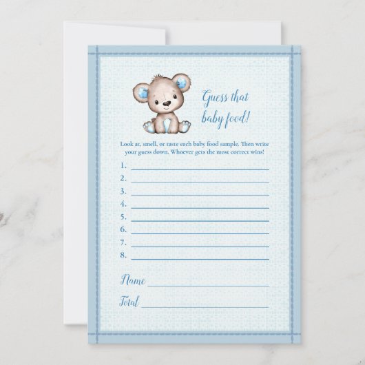 Raad eens de Baby Food Cute Brown Beer Baby Game K Kaart (Voorkant)