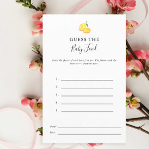 Raad eens de Baby Food Lemon Baby shower Game