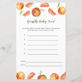 Raad eens de Baby Food Little Cutie Baby shower Ga