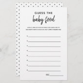 Raad eens de Baby Food Minimalist Baby shower Game (Voorkant / Achterkant)