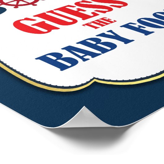 Raad eens de Baby Food Nautical Baby shower Game S Poster (Hoek)