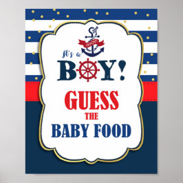 Raad eens de Baby Food Nautical Baby shower Game S Poster