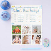 Raad eens de baby shower game flyer (Enkel)