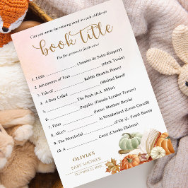 Raad eens de boek titel Pompoen Herfst Baby shower