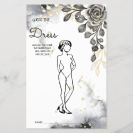 Raad eens de Dress Black Rozen BridalShower-spelka Flyer