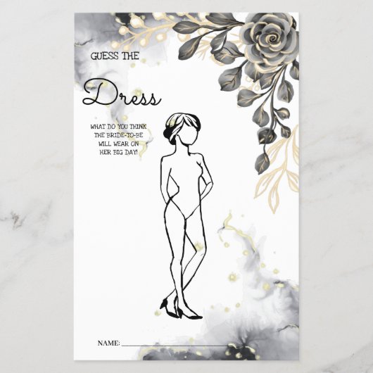 Raad eens de Dress Black Rozen BridalShower-spelka Flyer (Voorkant)