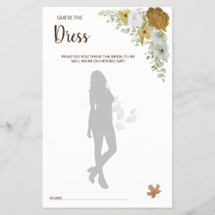 Raad eens de Dress Boho Autumn BridalShower Kaart