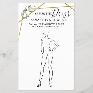 Raad eens de Dress Greenery Gold Shower-gamekaart Flyer