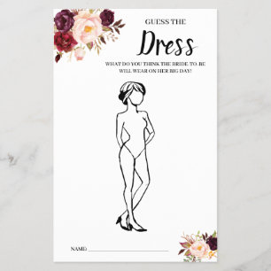 Raad eens de dress Marsala Vrijgezellenfeest-spelk Flyer