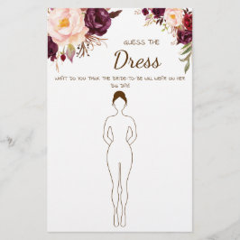 Raad eens de dress Marsala Vrijgezellenfeest-spelk Flyer