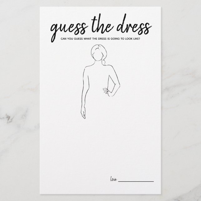 Raad eens de Dress-minimalistisch Vrijgezellenfees (Voorkant)