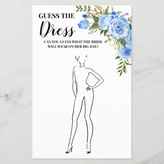 Raad eens de Dress Vrijgezellenfeest Blue Game Kaa Flyer (Voorkant)