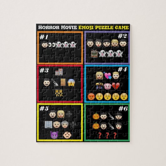 Raad eens de Horror Movie Emoji Puzzle Game Legpuzzel (Verticaal)