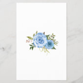 Raad eens de juiste prijs-blauw-Floral-Baby shower Flyer (Achterkant)