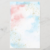 "Raad eens de juiste prijs" roze blauw goudspel (Achterkant)