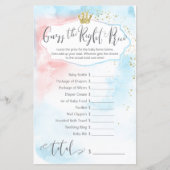 "Raad eens de juiste prijs" roze blauw goudspel (Voorkant)