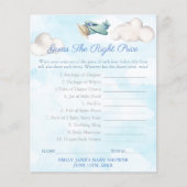 Raad eens de juiste prijs voor Baby shower game Ka Flyer (Voorkant)