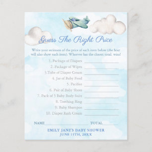 Raad eens de juiste prijs voor Baby shower game Ka Flyer